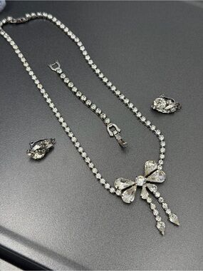 Vintage Dazzling Continental Necklace and Earrings